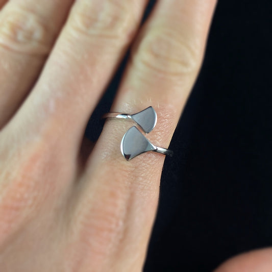 925 Sterling Silver Minimalist Fan Ring Size 7 - Elle