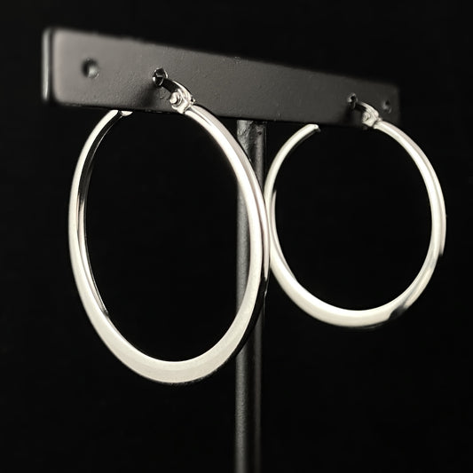 Stainless Steel Everyday Hoop Earrings - Elle Jewelry
