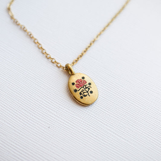 Irene Necklace in Red and Gold