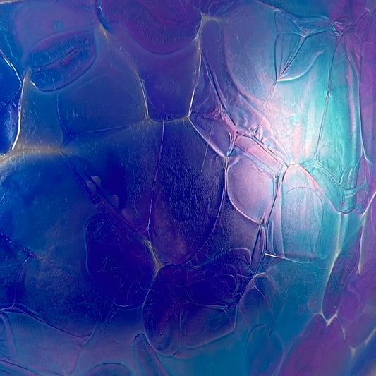 Handmade Glass Witches Ball, #45 - Iridescent Blue