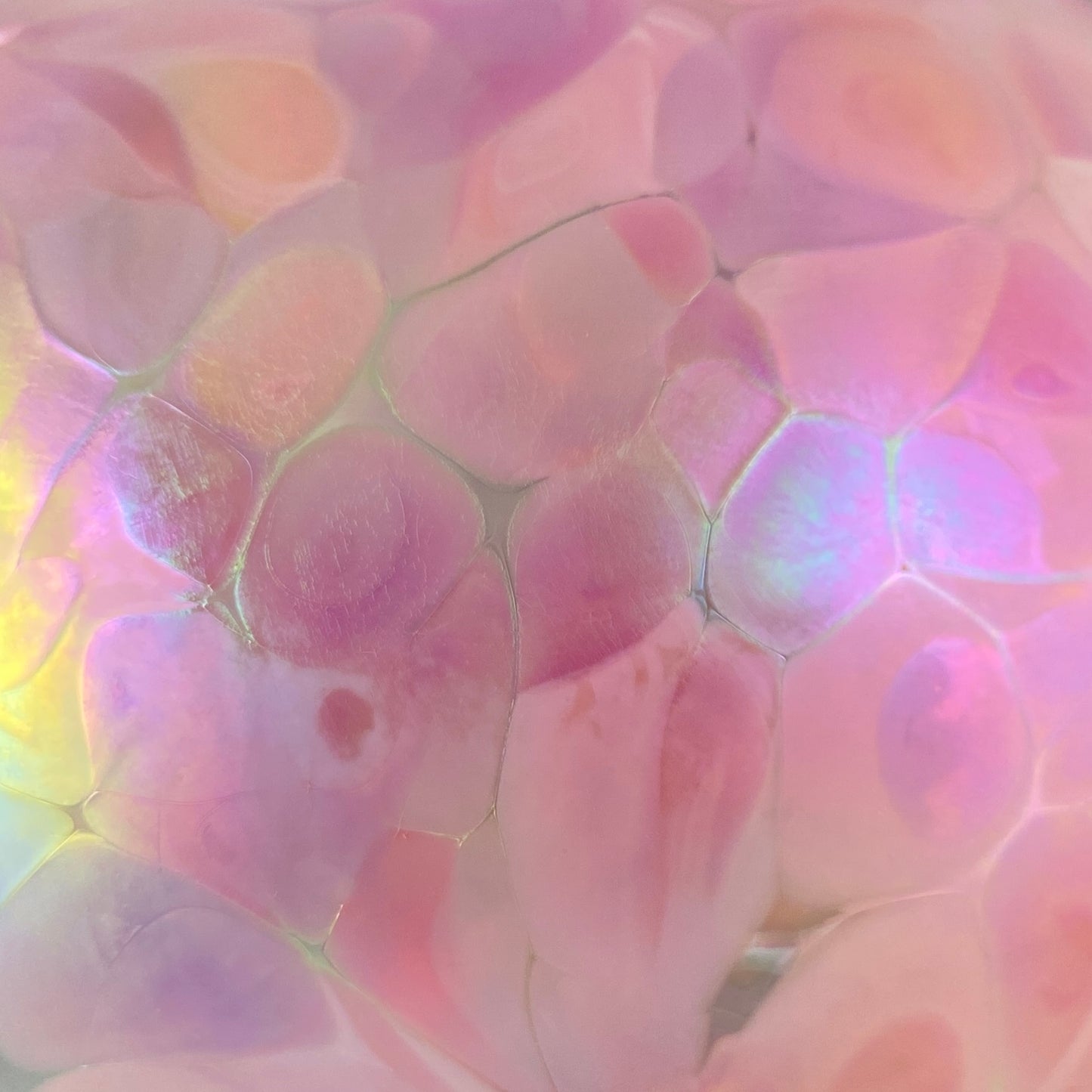 Handmade Glass Witches Ball, #51 - Iridescent Pink
