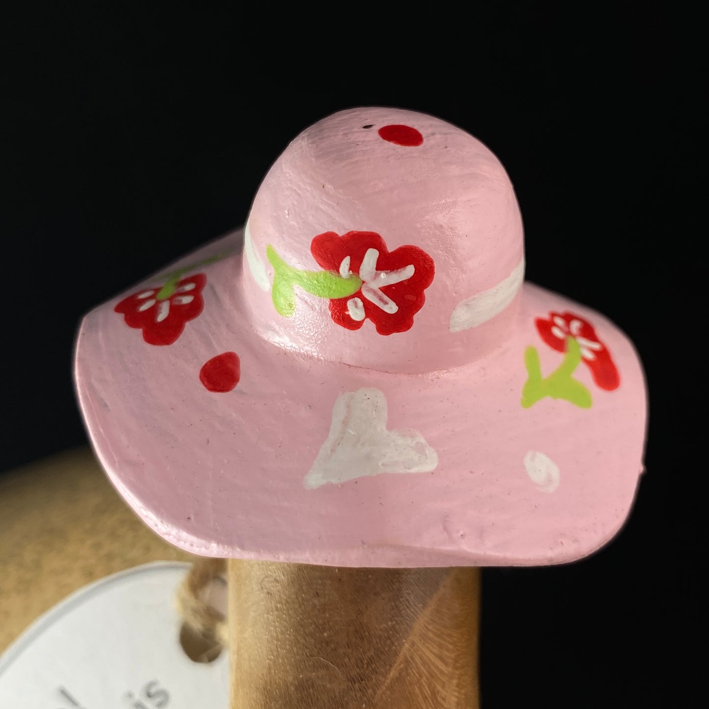 Amanda - Hand-carved and Hand-painted Bamboo Duck with Pink Hat & Boots