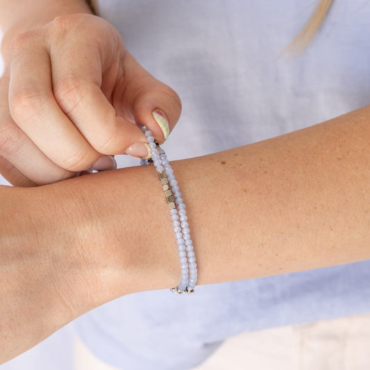 Clara Stretch Bracelet Set in Blue