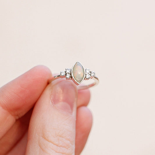 Serena Opal Ring in Silver