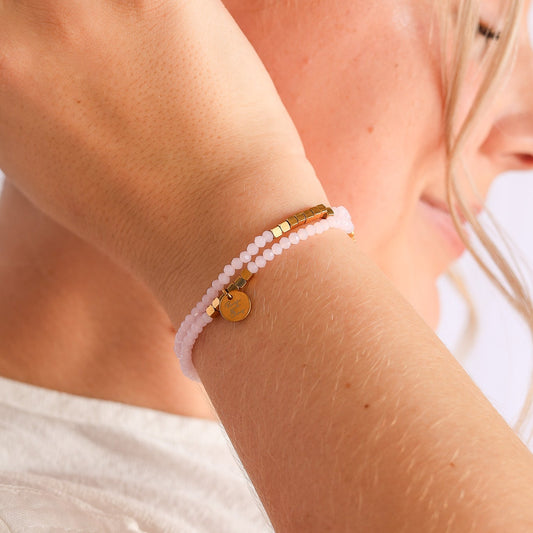 Clara Stretch Bracelet Set in Ballet Pink