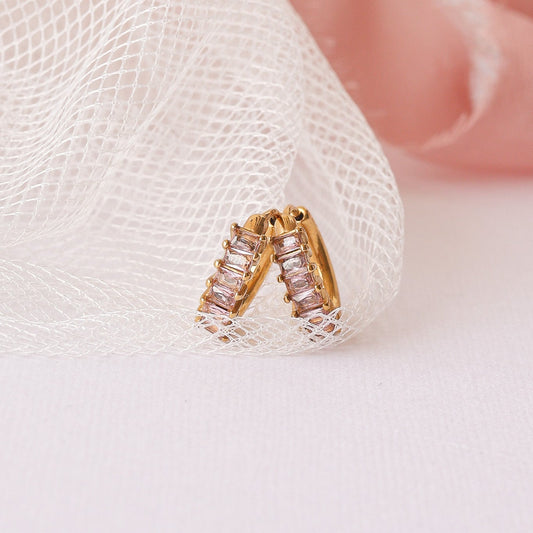 Diamond Hoop in Ballet Pink