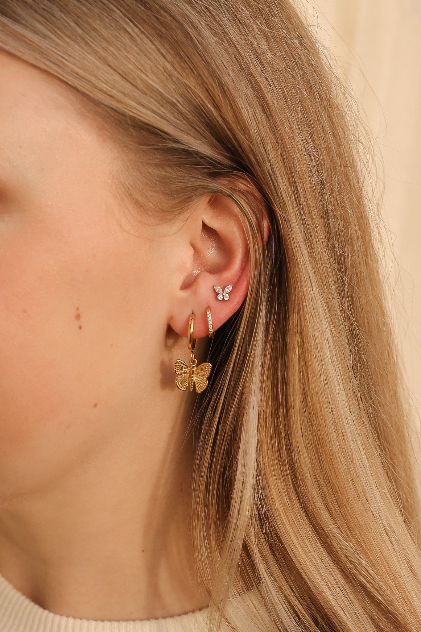 Butterfly Huggie Hoop