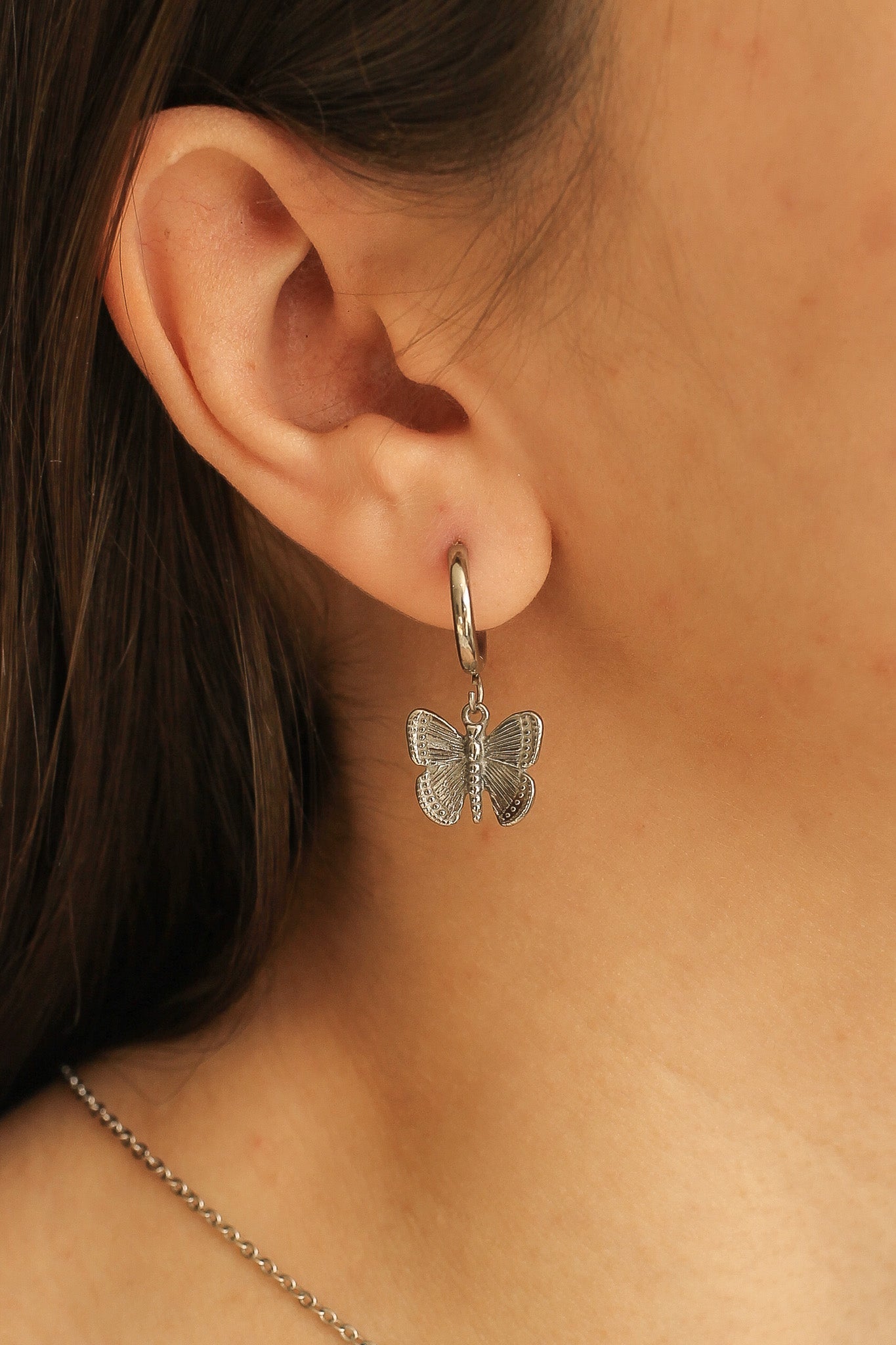 Butterfly Huggie Hoop