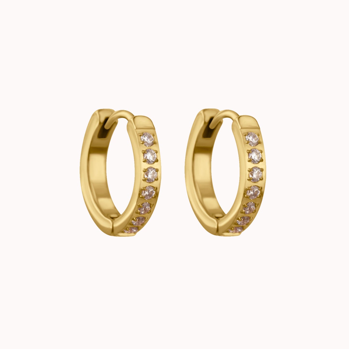 Tiny Classic Diamond Hoop Earrings