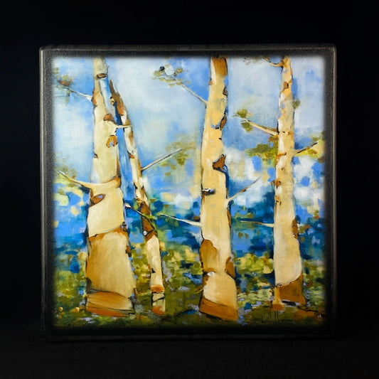 Abstract Birch Art Block - Unique Home/Office Decor