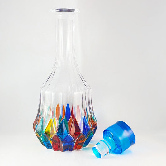 Adagio Whiskey Decanter, Venetian Glass Whiskey Decanter - Handmade in Italy, Colorful Murano Glass