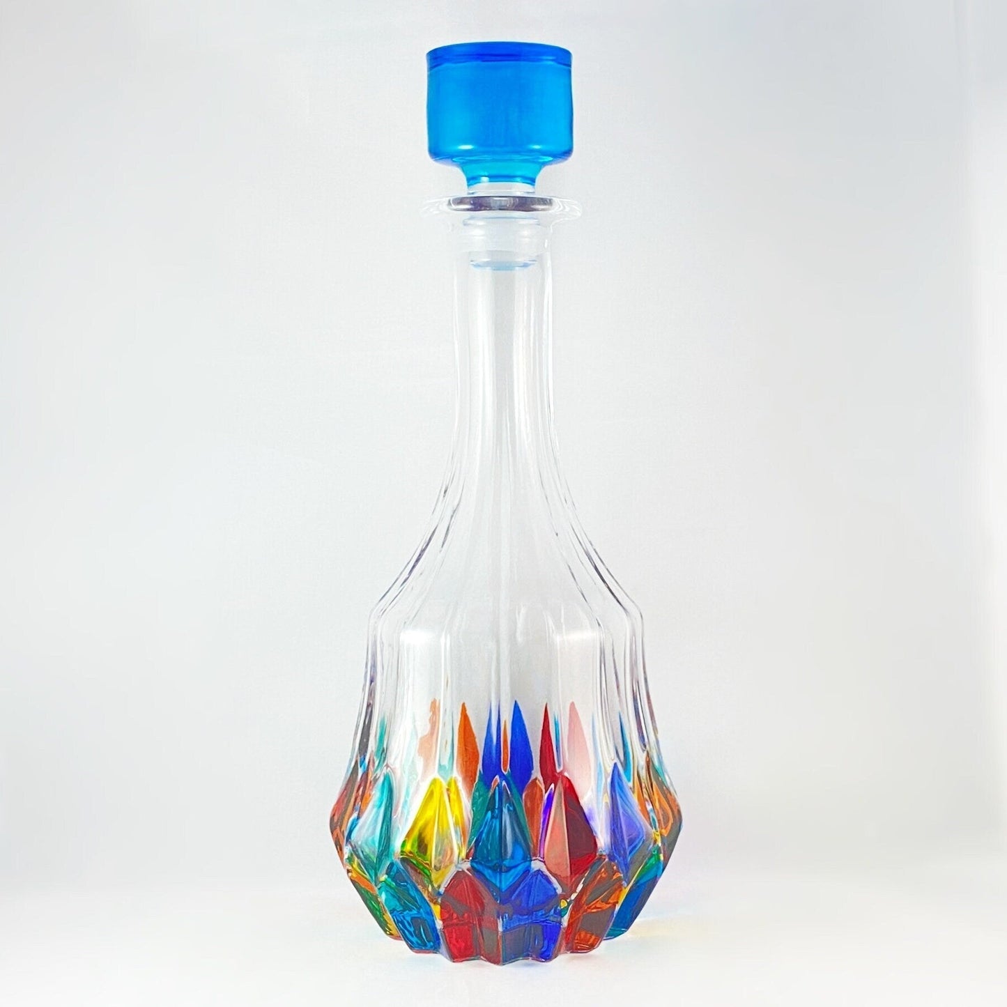 Adagio Whiskey Decanter, Venetian Glass Whiskey Decanter - Handmade in Italy, Colorful Murano Glass