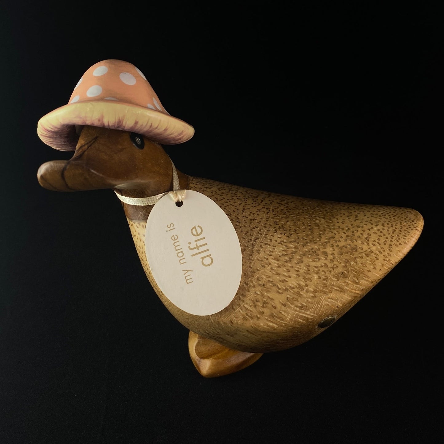 Alfie - Hand-carved and Hand-painted Bamboo Duck