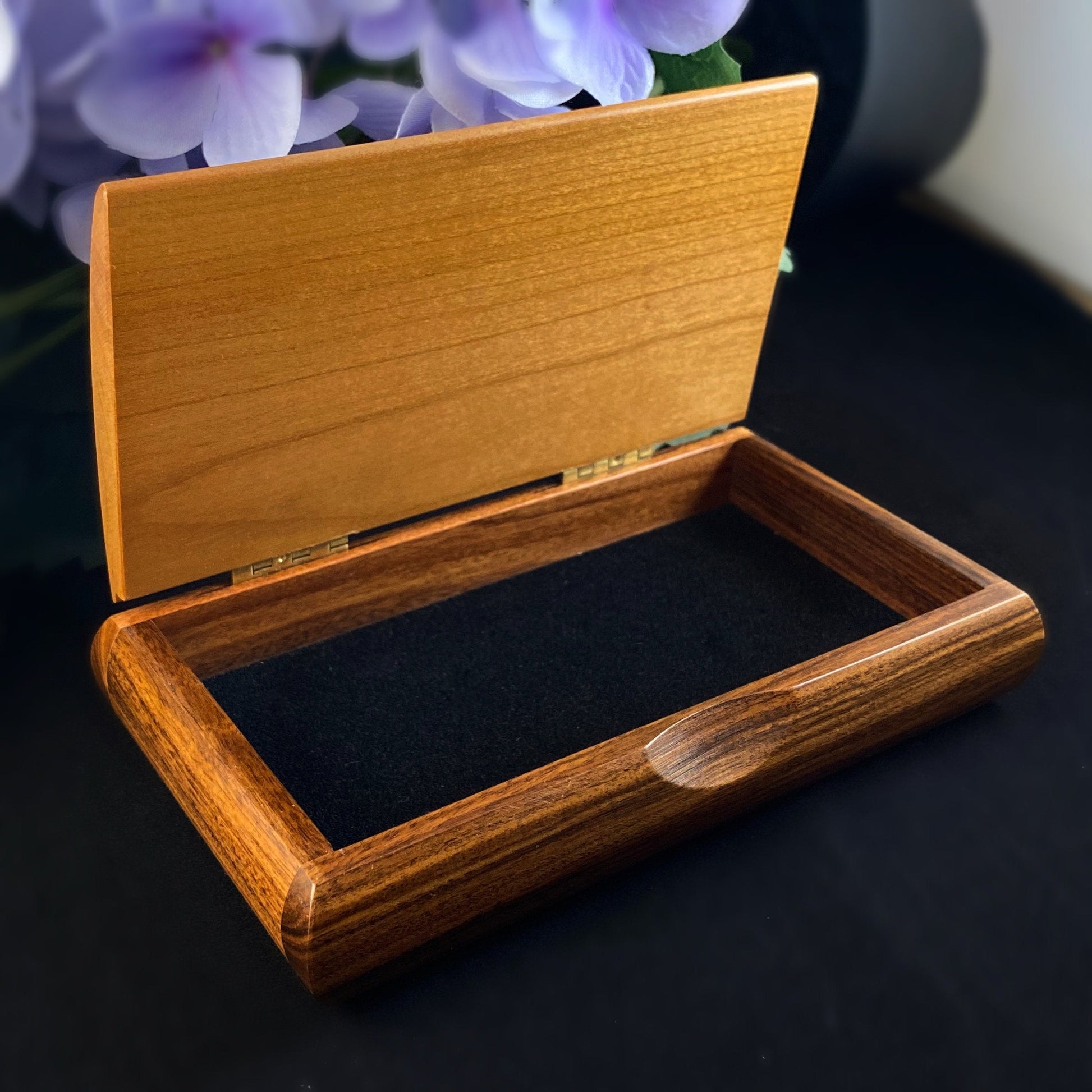 Along Comes Today Quote Box, Handmade Wooden Box with Cherry and Bolivian Rosewood, Made in USA