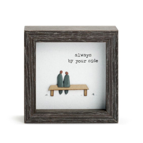 Always By Your Side Shadow Box, Sharon Nowlan Pebble Art
