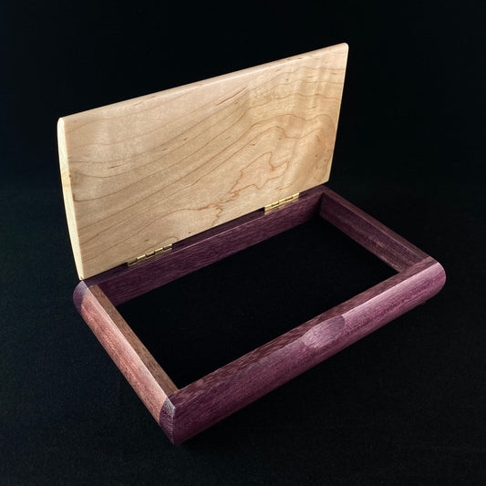 Always Remember You Are Braver Quote Box, Handmade Wooden Box with Curly Maple and Purpleheart, Made in USA