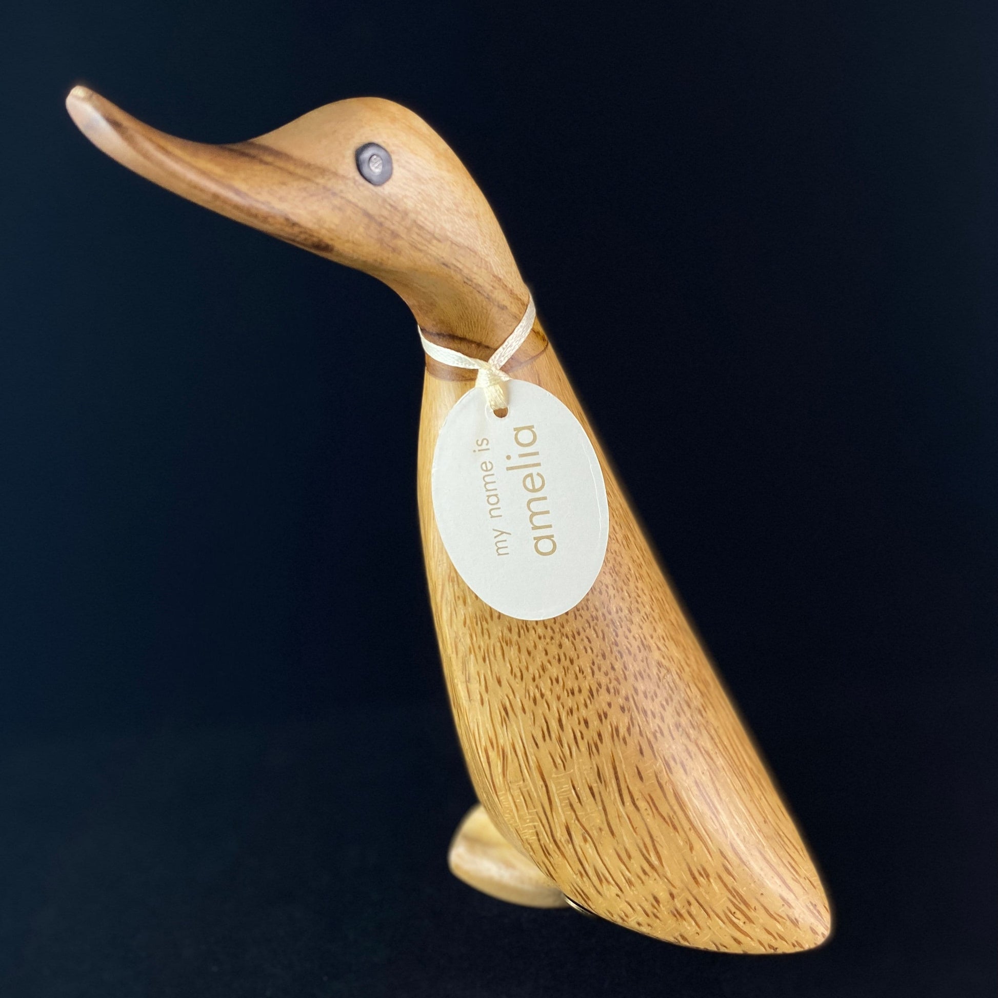 Amelia - Hand-carved and Hand-painted Bamboo Duck