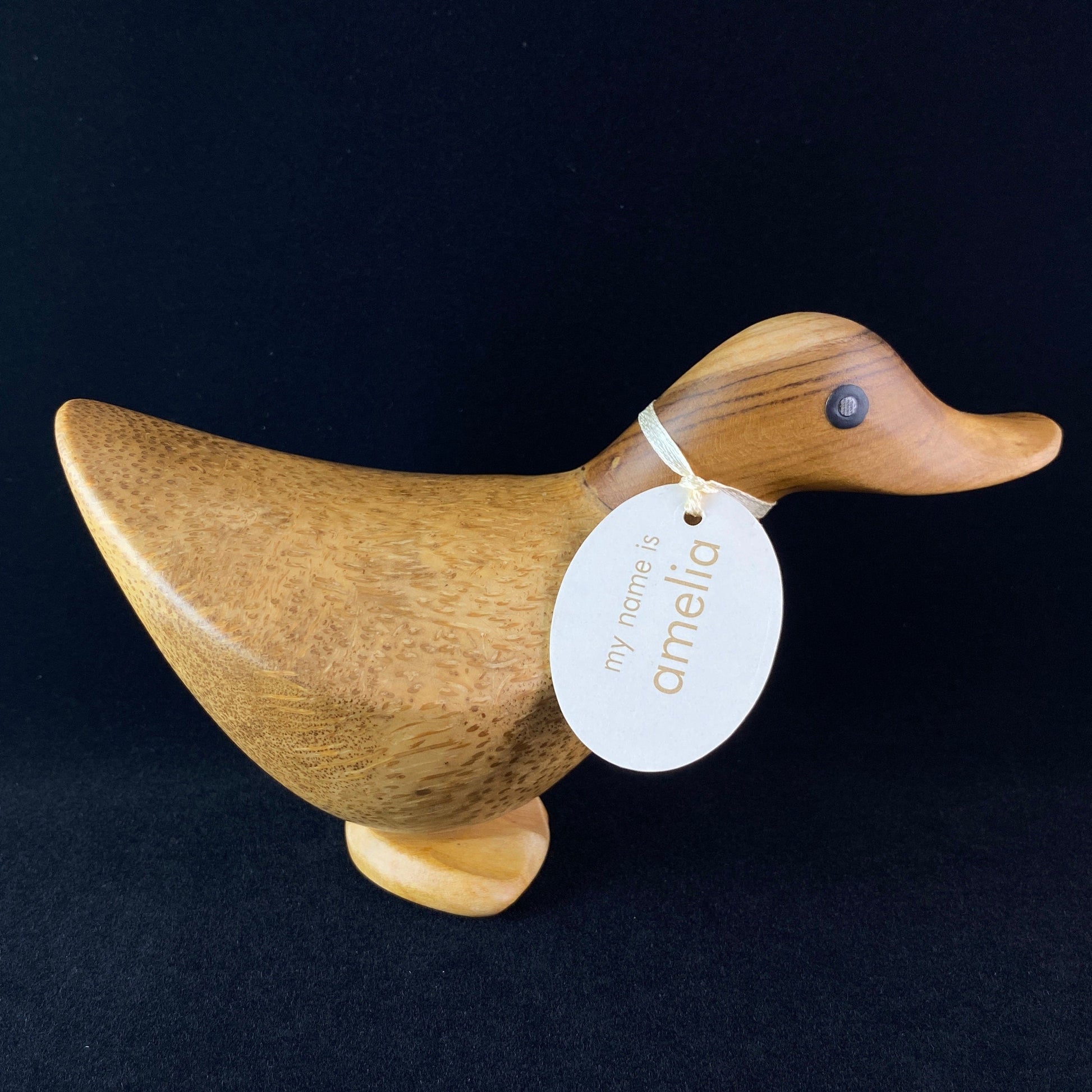 Amelia - Hand-carved and Hand-painted Bamboo Duck