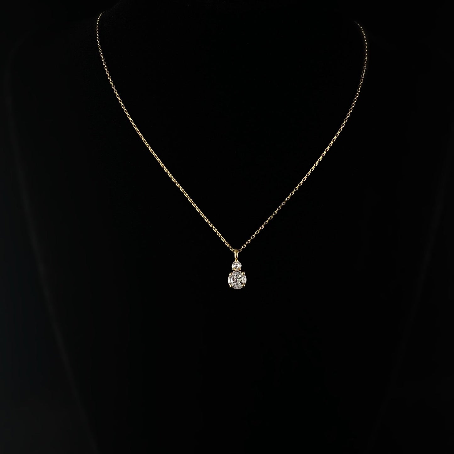 April Birthstone Necklace Diamond - Classic Gold Minimalist