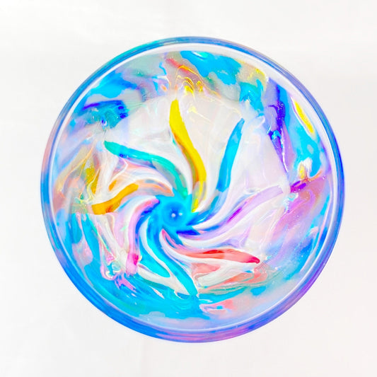 Aqua Blue Stem Trix Venetian Glass Champagne Flute - Handmade in Italy, Colorful Murano Glass