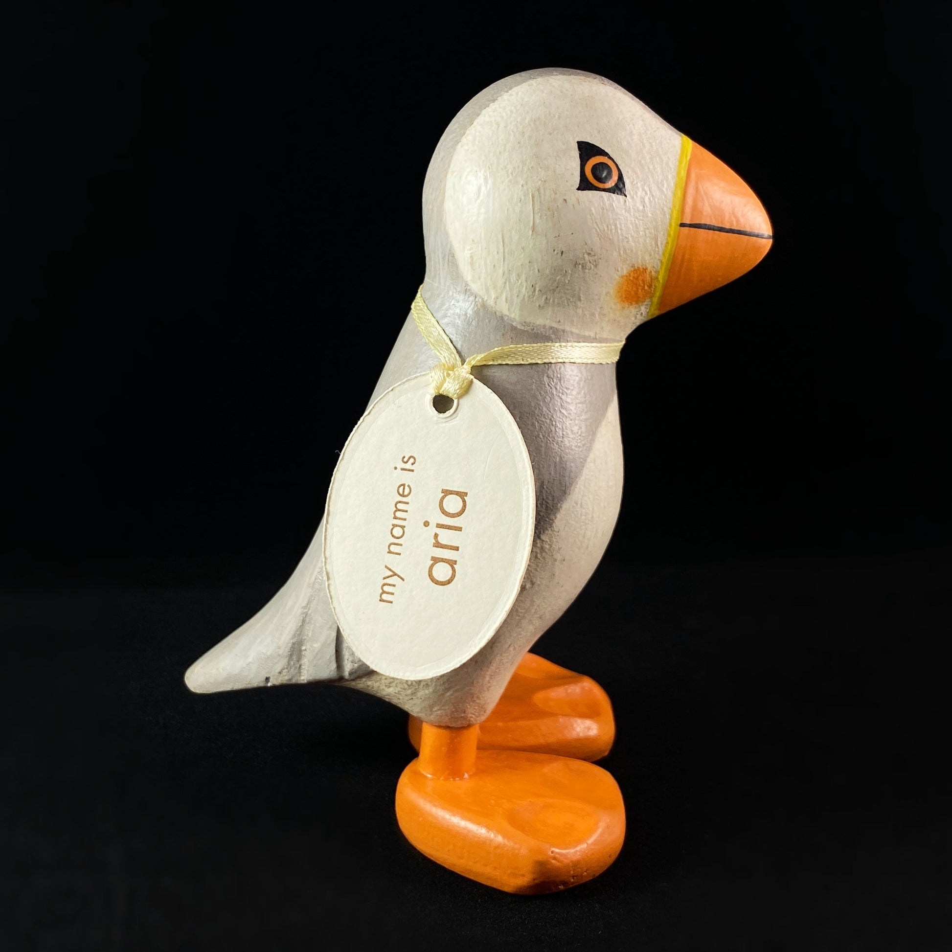 Aria - Hand-carved and Hand-painted Bamboo Puffin