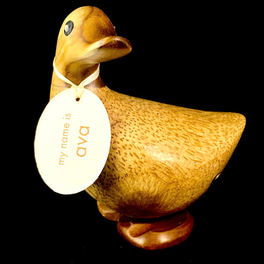 Ava - Hand-carved and Hand-painted Bamboo Duck