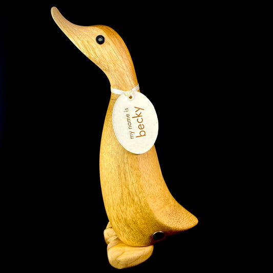 Becky- Hand-carved and Hand-painted Bamboo Duck