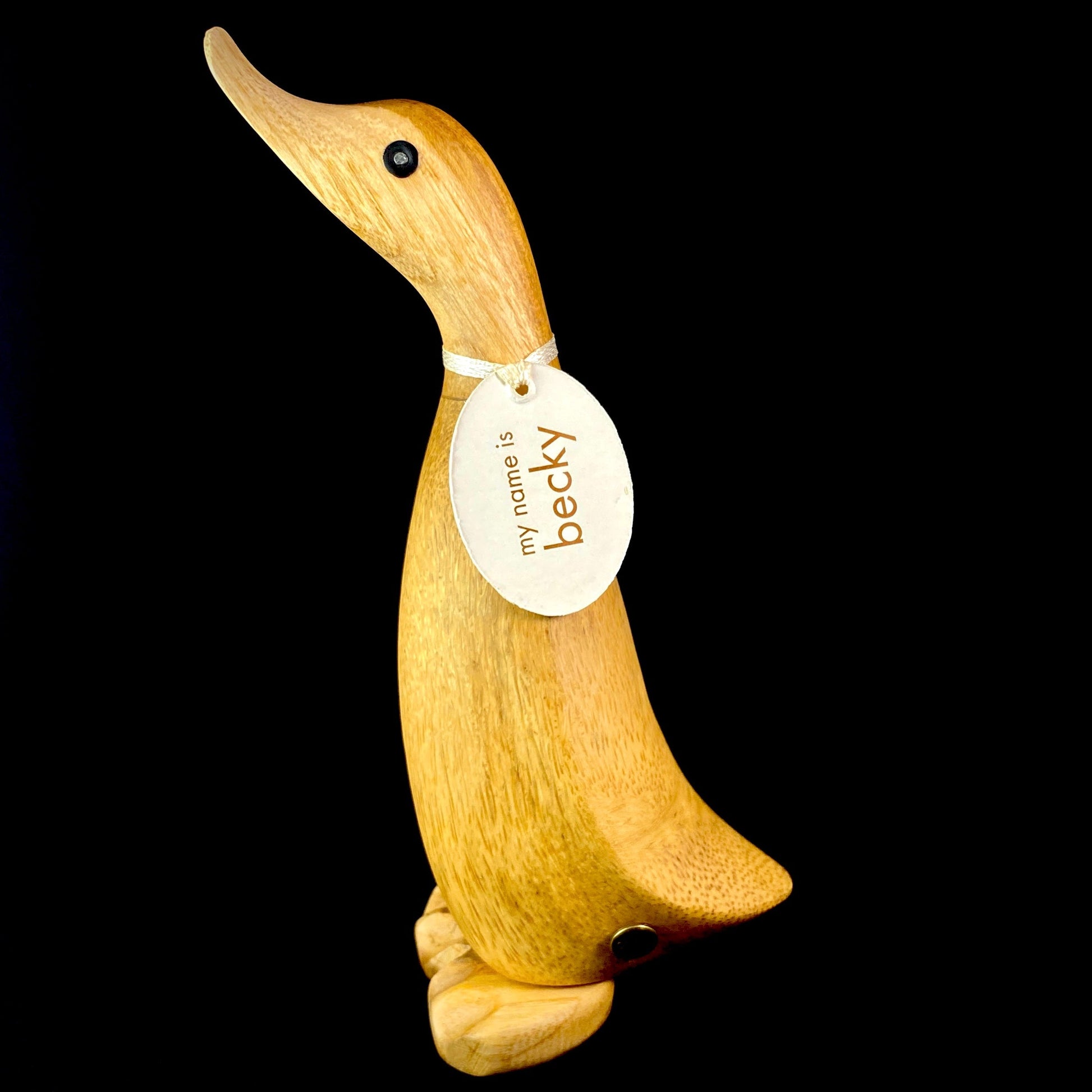Becky- Hand-carved and Hand-painted Bamboo Duck