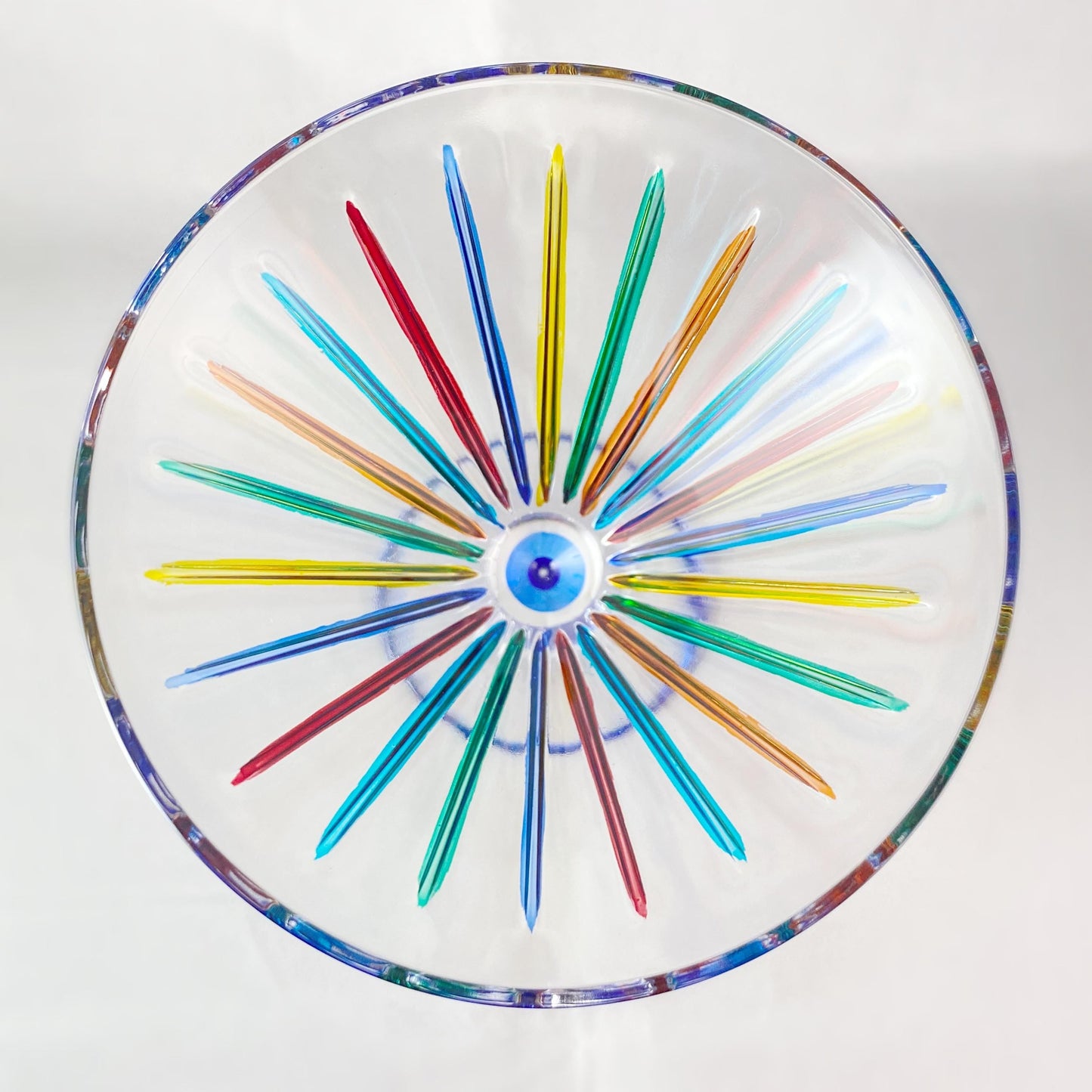 Blue Stem Timeless Outline Venetian Martini Glass - Handmade in Italy, Colorful Murano Glass