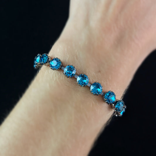 Blue Swarovski Crystal Bracelet - La Vie Parisienne by Catherine Popesco