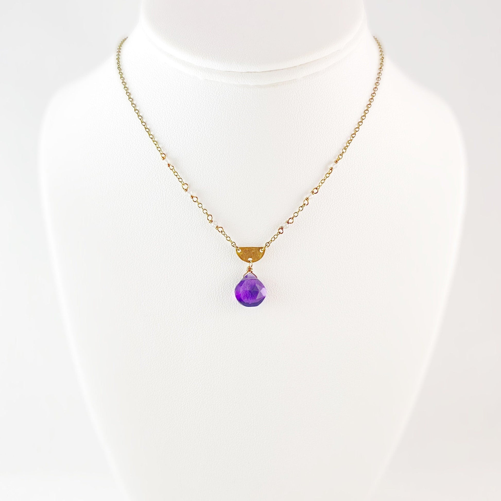 Boho Purple Quartz and Labradorite Necklace
