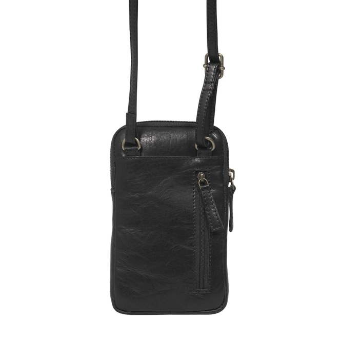 Brooke Black Polished Vegetable Tanned Real Leather Mobile