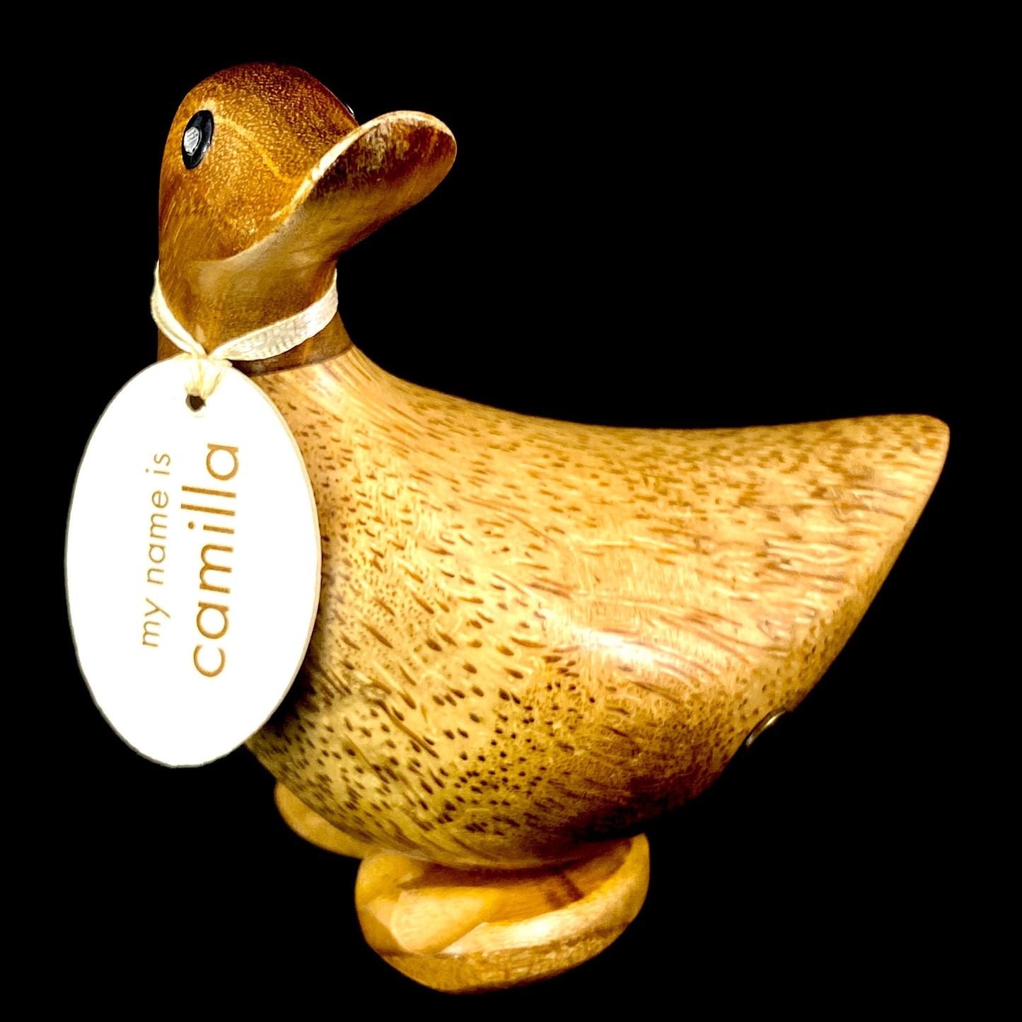 Camilla - Hand-carved and Hand-painted Bamboo Duck