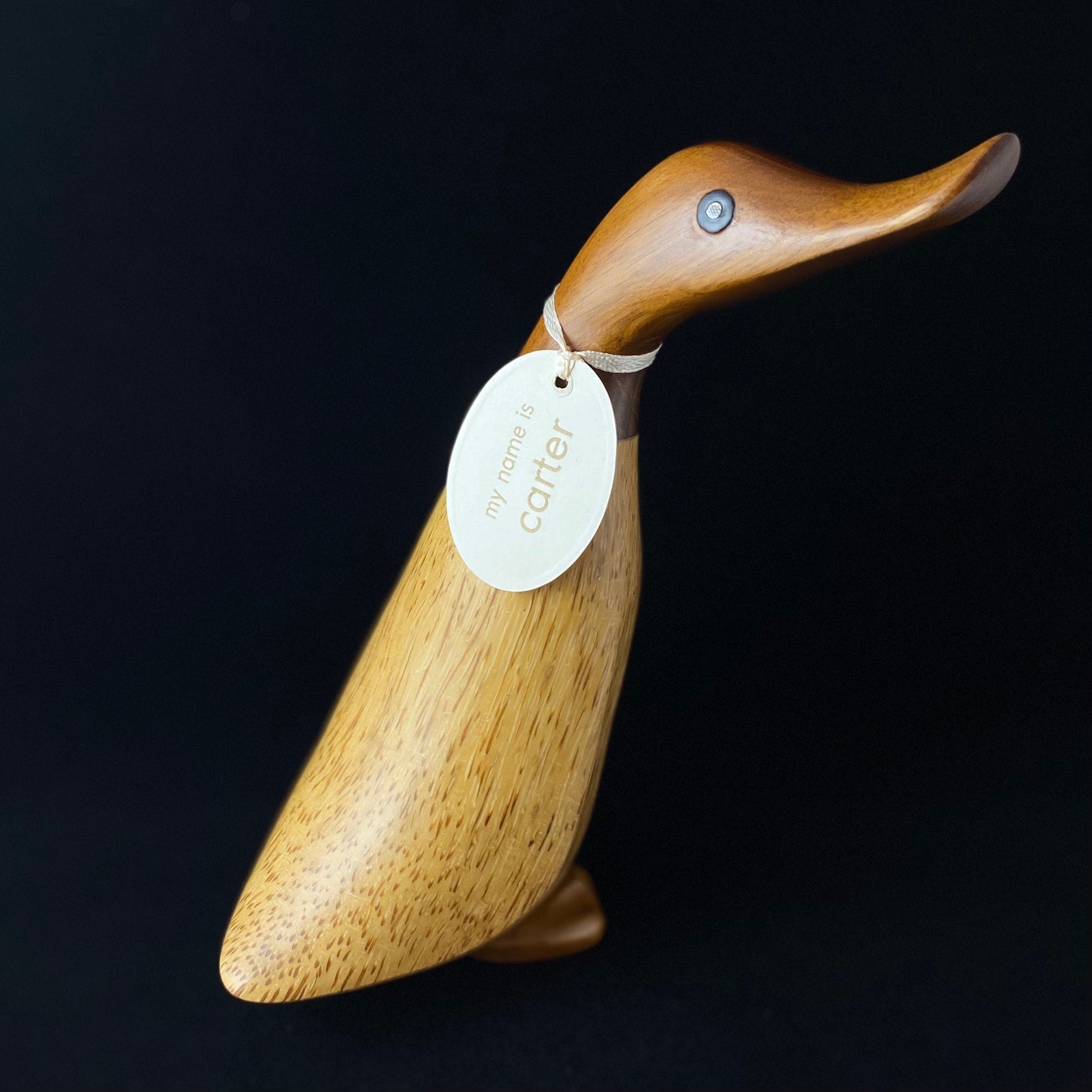 Carter - Hand-carved and Hand-painted Bamboo Duck