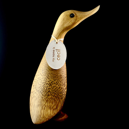 Cecil- Hand-carved and Hand-painted Bamboo Duck