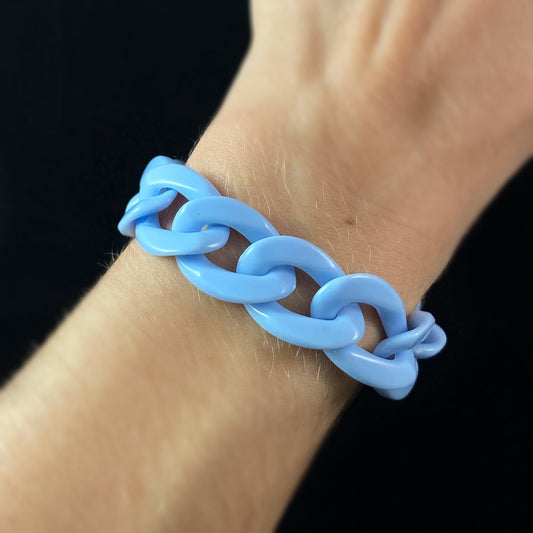 Chunky Chain Link Bracelet - Blue