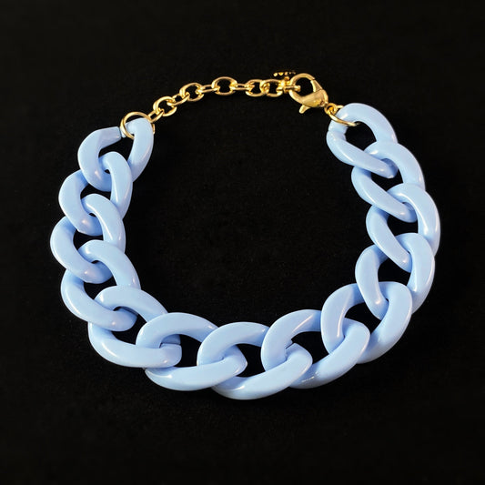 Chunky Chain Link Bracelet - Blue