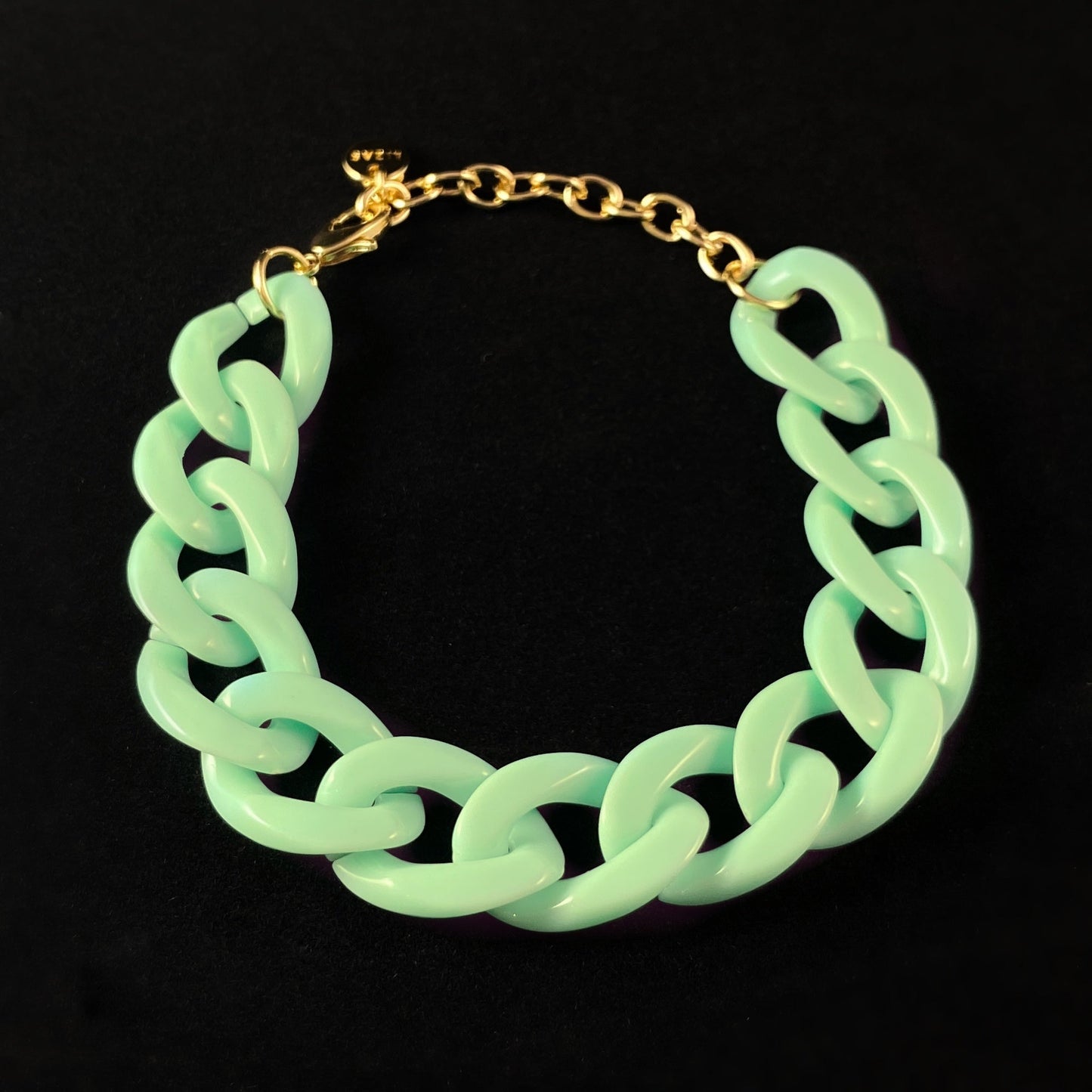 Chunky Chain Link Bracelet - Light Green
