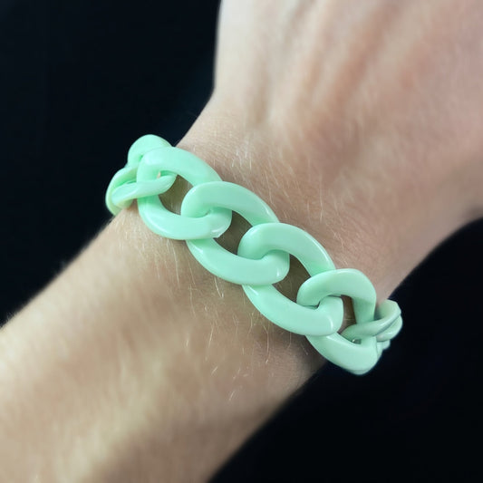 Chunky Chain Link Bracelet - Mint