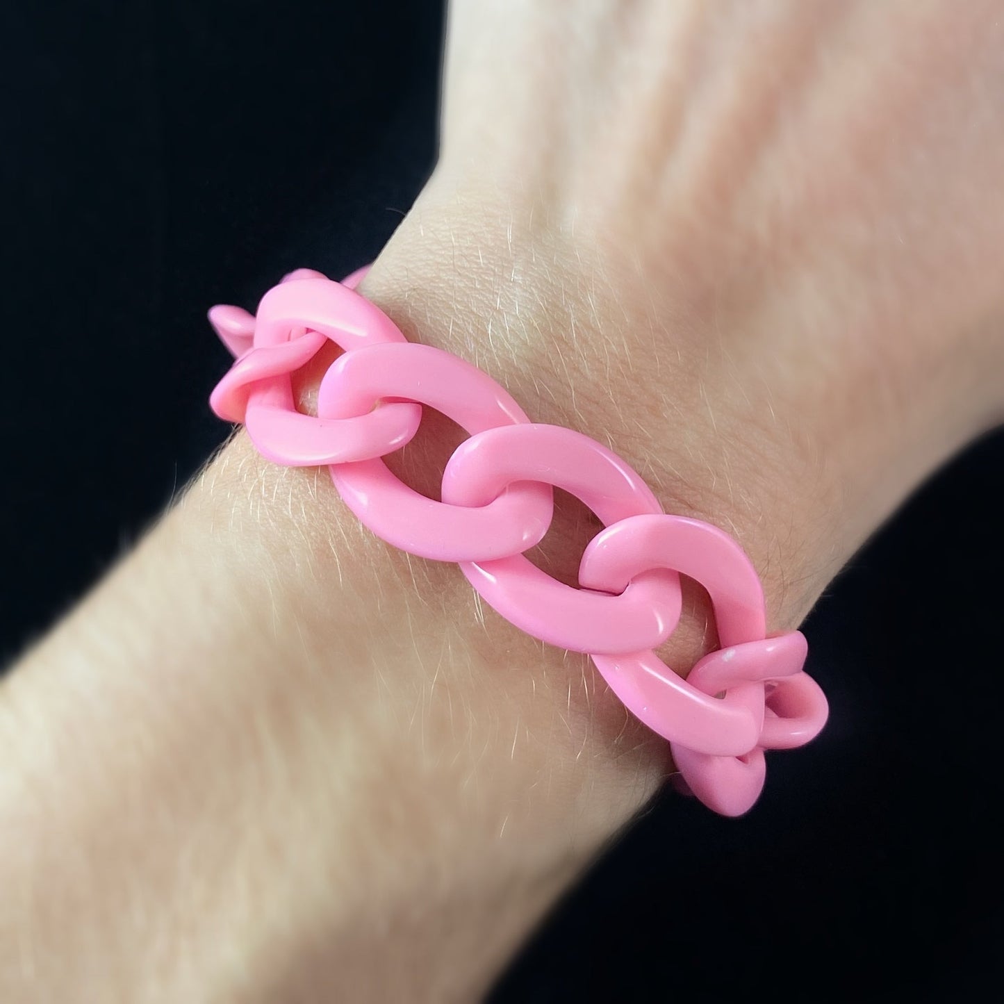 Chunky Chain Link Bracelet - Pink