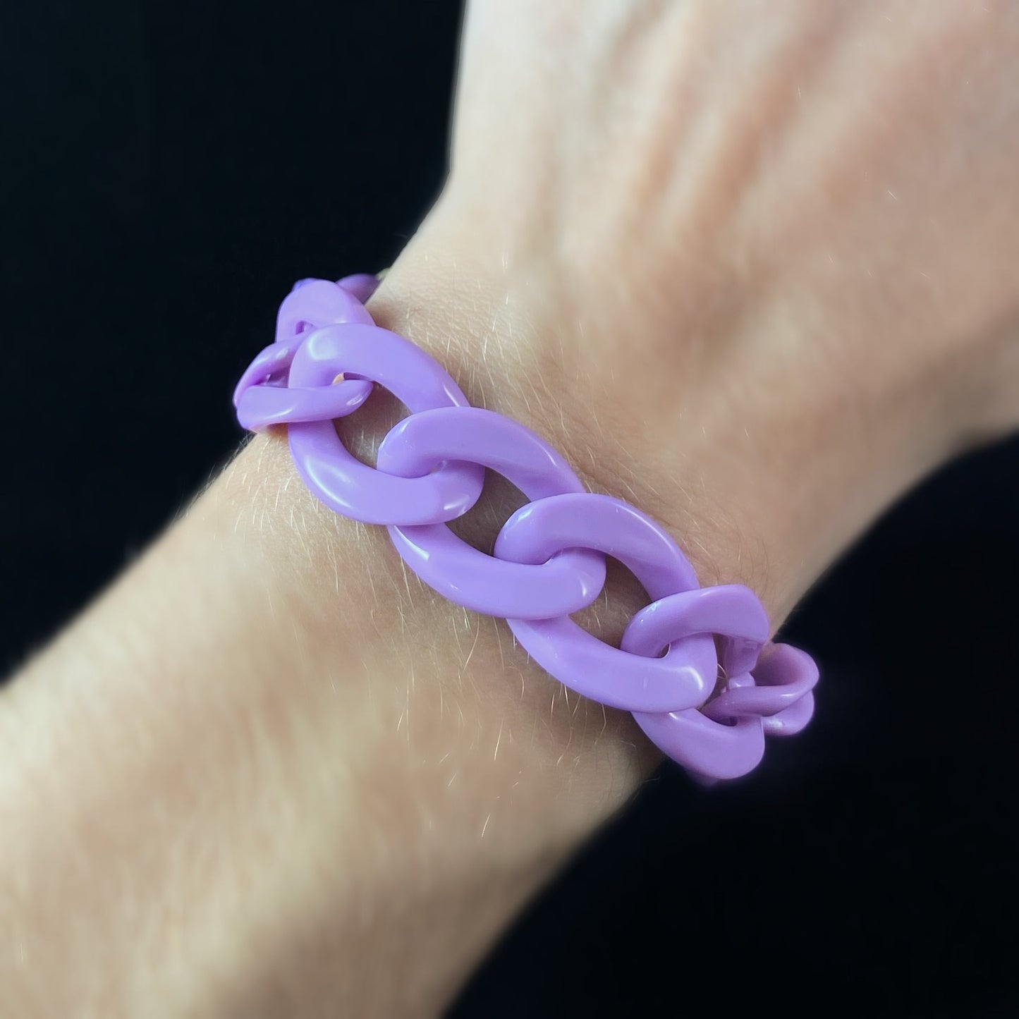 Chunky Chain Link Bracelet - Purple