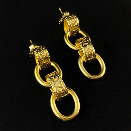 Chunky Gold Chain Earrings - La Vie Parisienne by Catherine Popesco