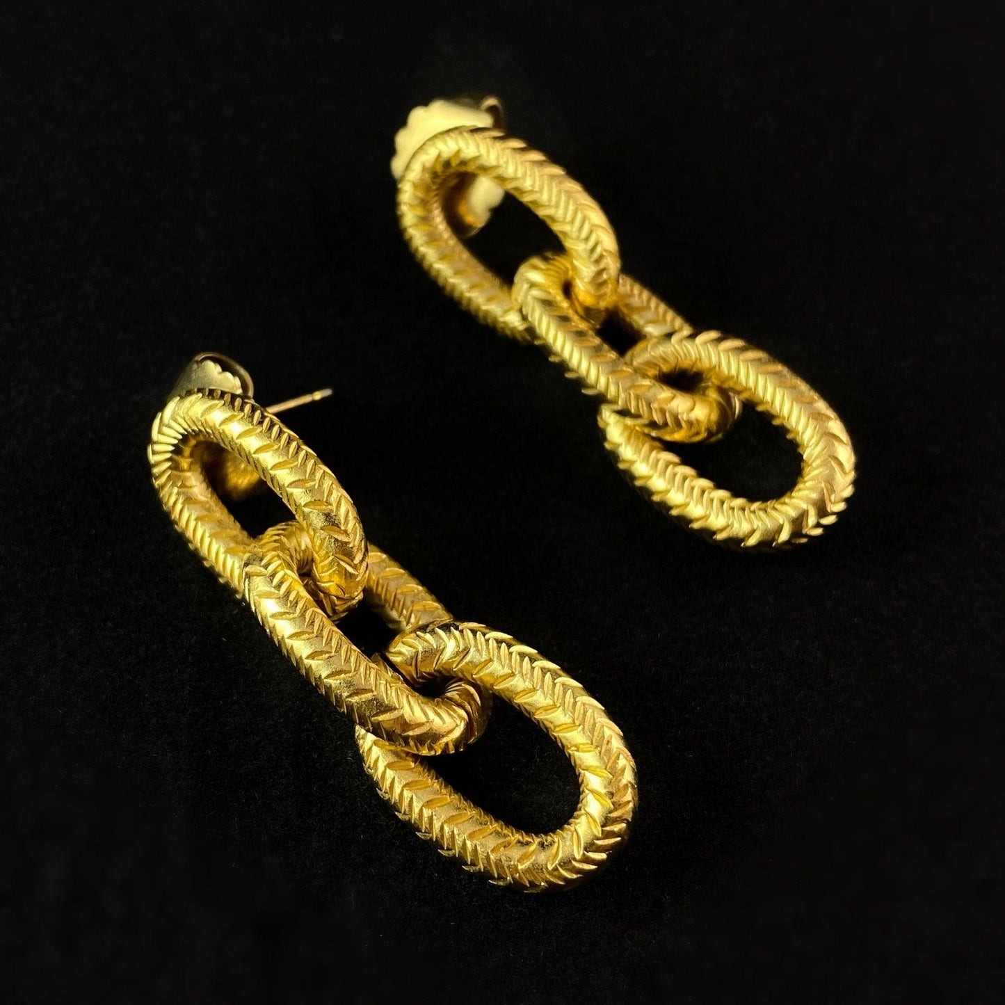 Chunky Gold Chain Earrings - La Vie Parisienne by Catherine Popesco
