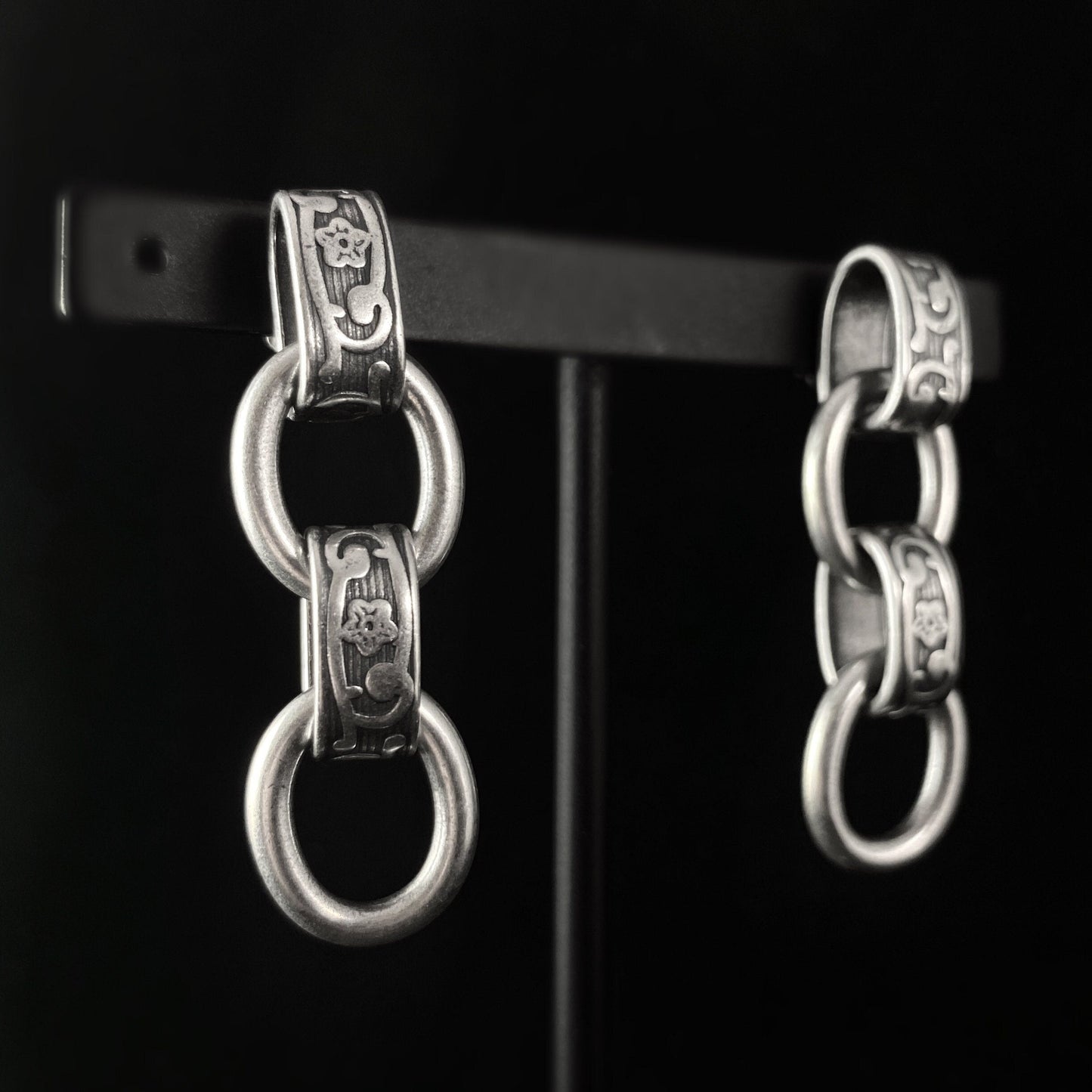 Chunky Silver Chain Earrings - La Vie Parisienne by Catherine Popesco