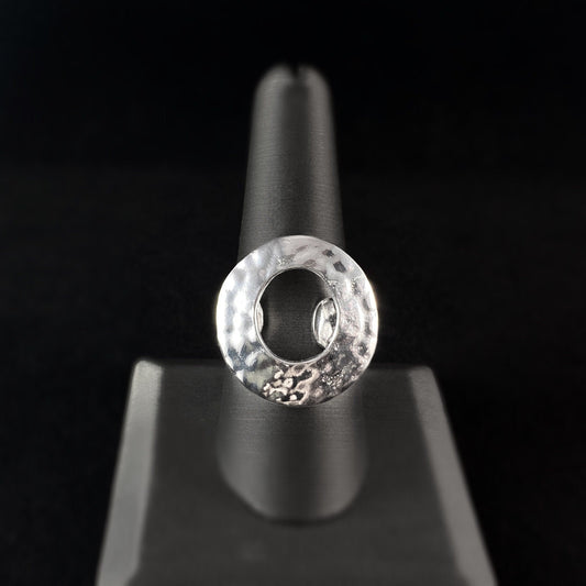 Chunky Silver Circle Statement Ring - Handmade Nickel Free Ulla Jewelry