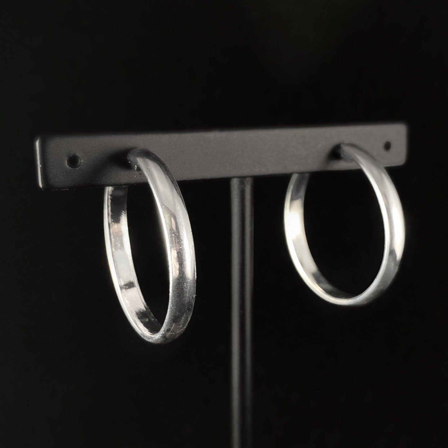 Chunky Silver Minimalist Hoop Earrings - Handmade Nickel Free Ulla Jewelry