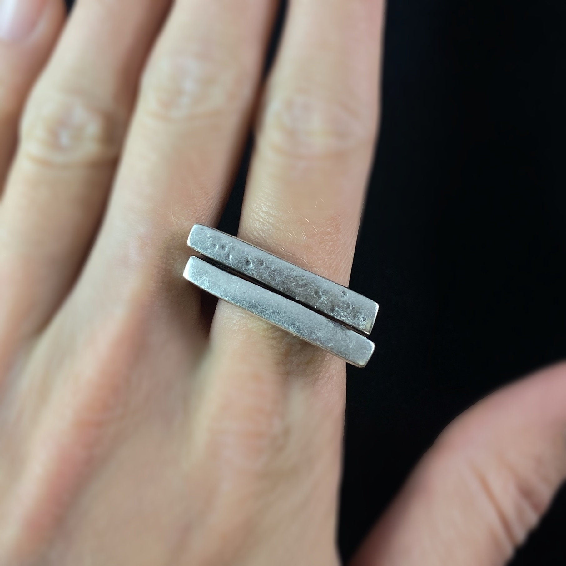 Chunky Silver Statement Ring, Handmade, Nickel Free
