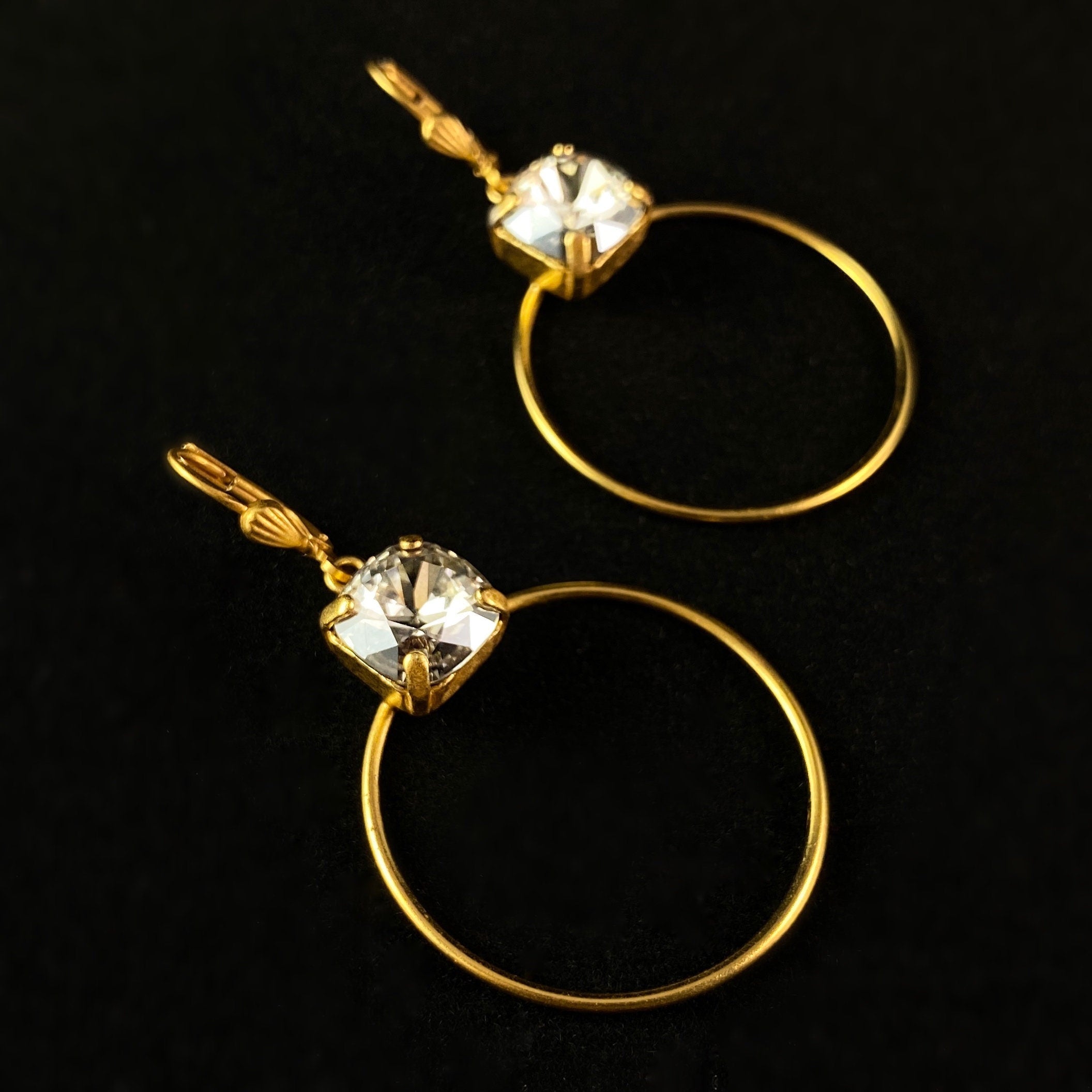 Swarovski stone hoop on sale earrings