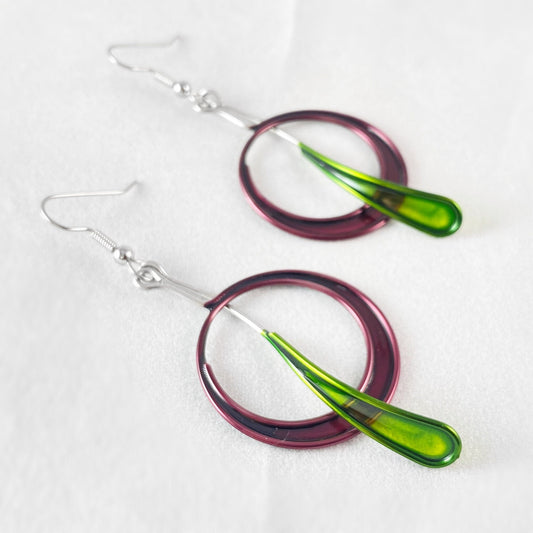 Colorful Resin Dipped Kinetic Earrings, Handmade in USA