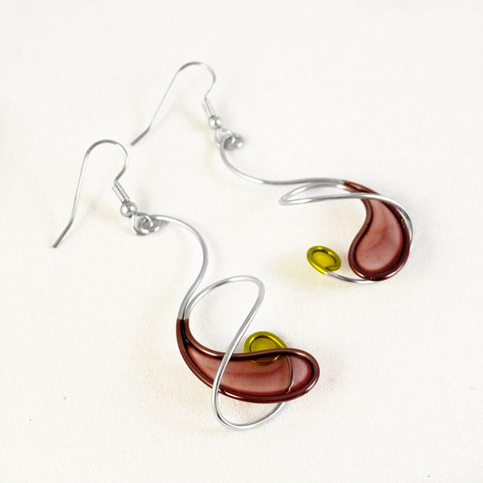 Colorful Resin Dipped Kinetic Earrings, Handmade in USA